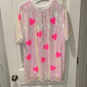 Pink Heart Sequin tunic